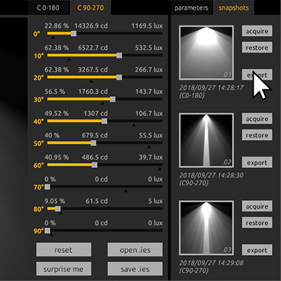 Real IES snapshots