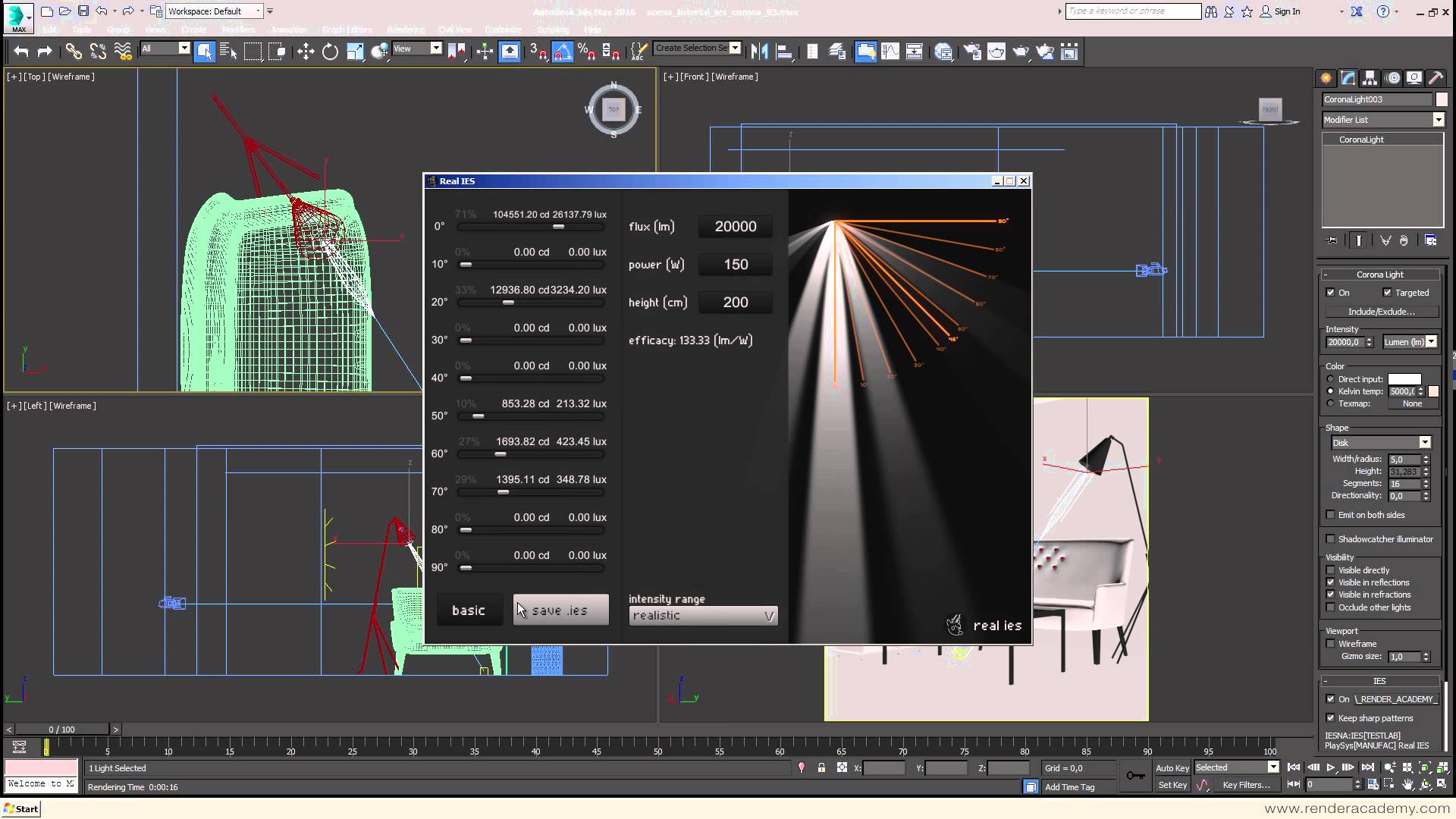 photometric ies lights in corona renderer